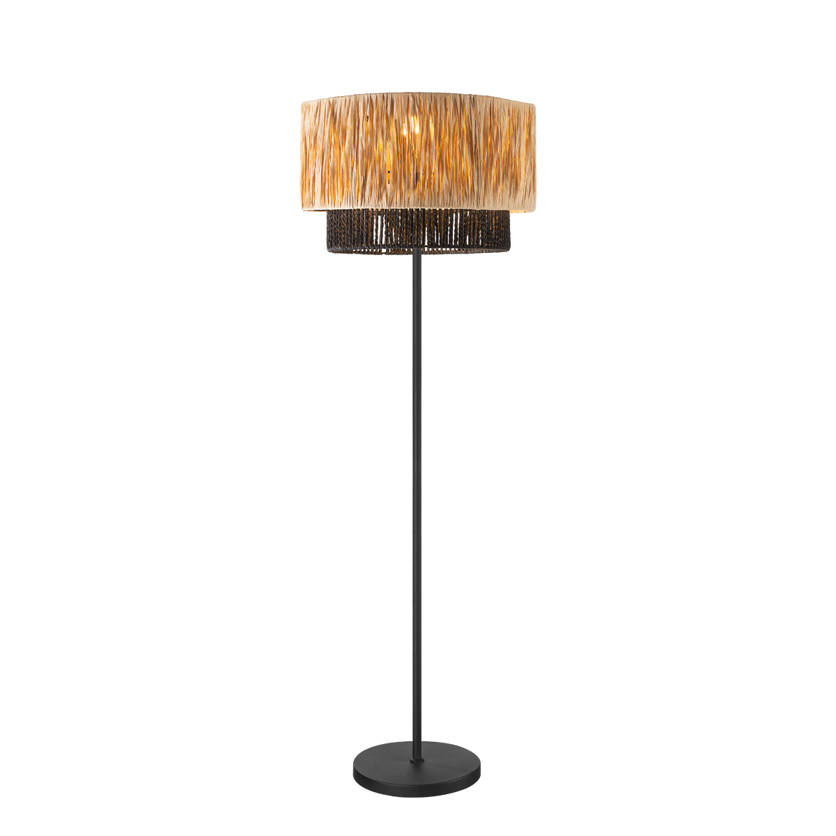 Floor lamp 1L - sand black + natural