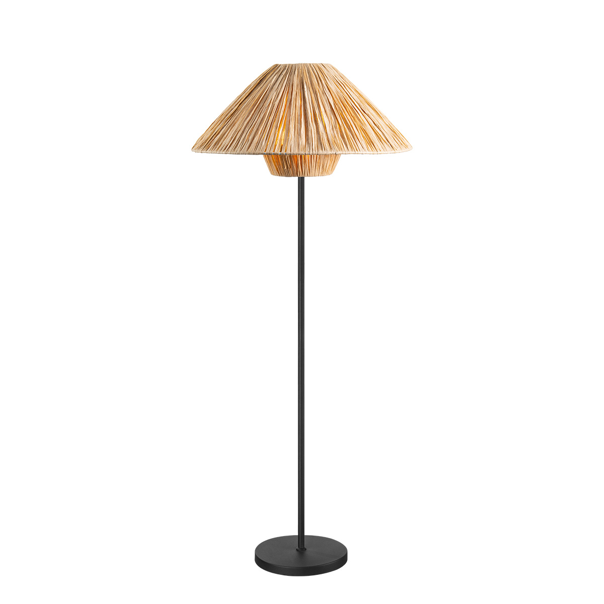 Floor lamp 1L - sand black + natural