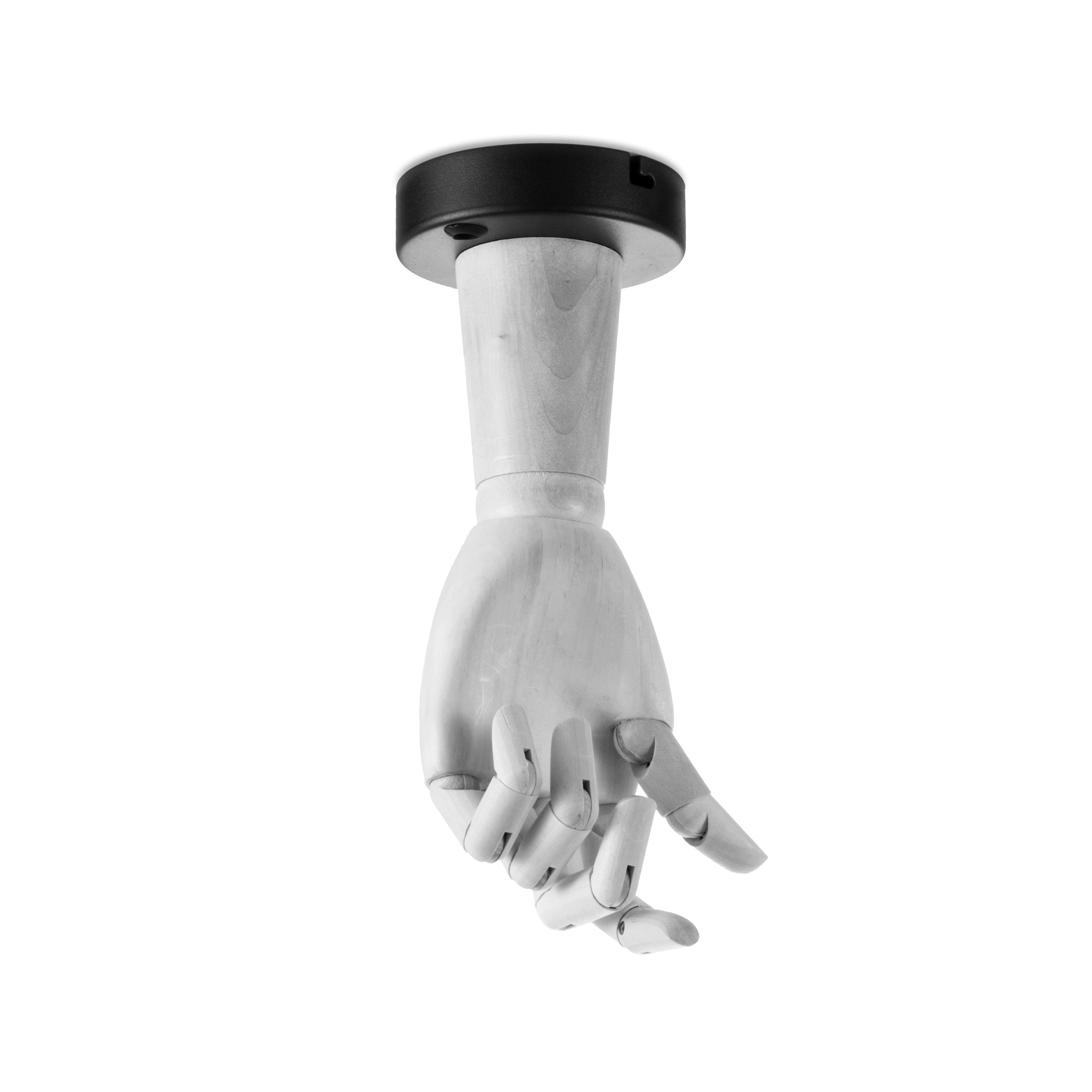 Ceiling fixture wood arm - mat white