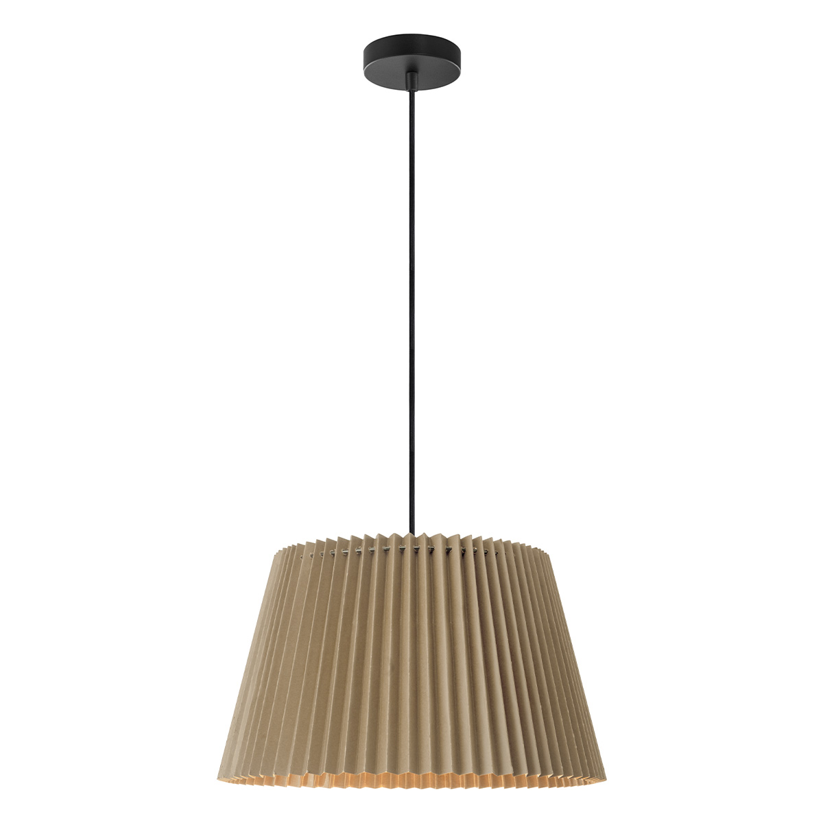 Tangla Lighting - LED Pendant lamp 1 Light - metal + paper - mass grey - pleat - E27