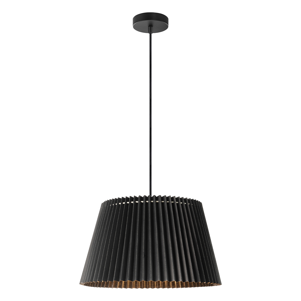 Tangla Lighting - LED Pendant lamp 1 Light - metal + paper - black - pleat - E27