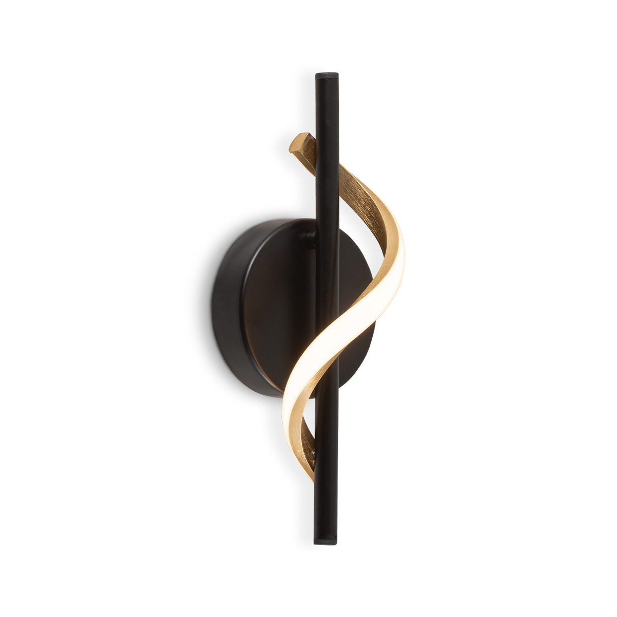 LED wall lamp 1L - sand black + brass