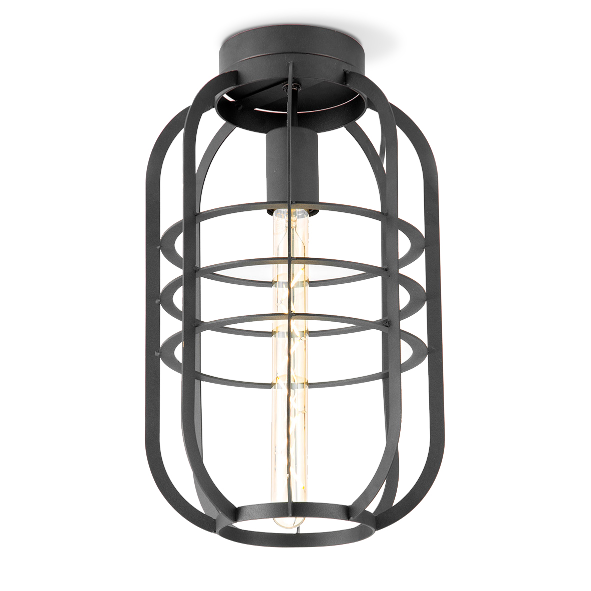 Tangla lighting - TLC5006-01SB - LED Ceiling lamp 1 Light - metal - sand black - large - blade - E27