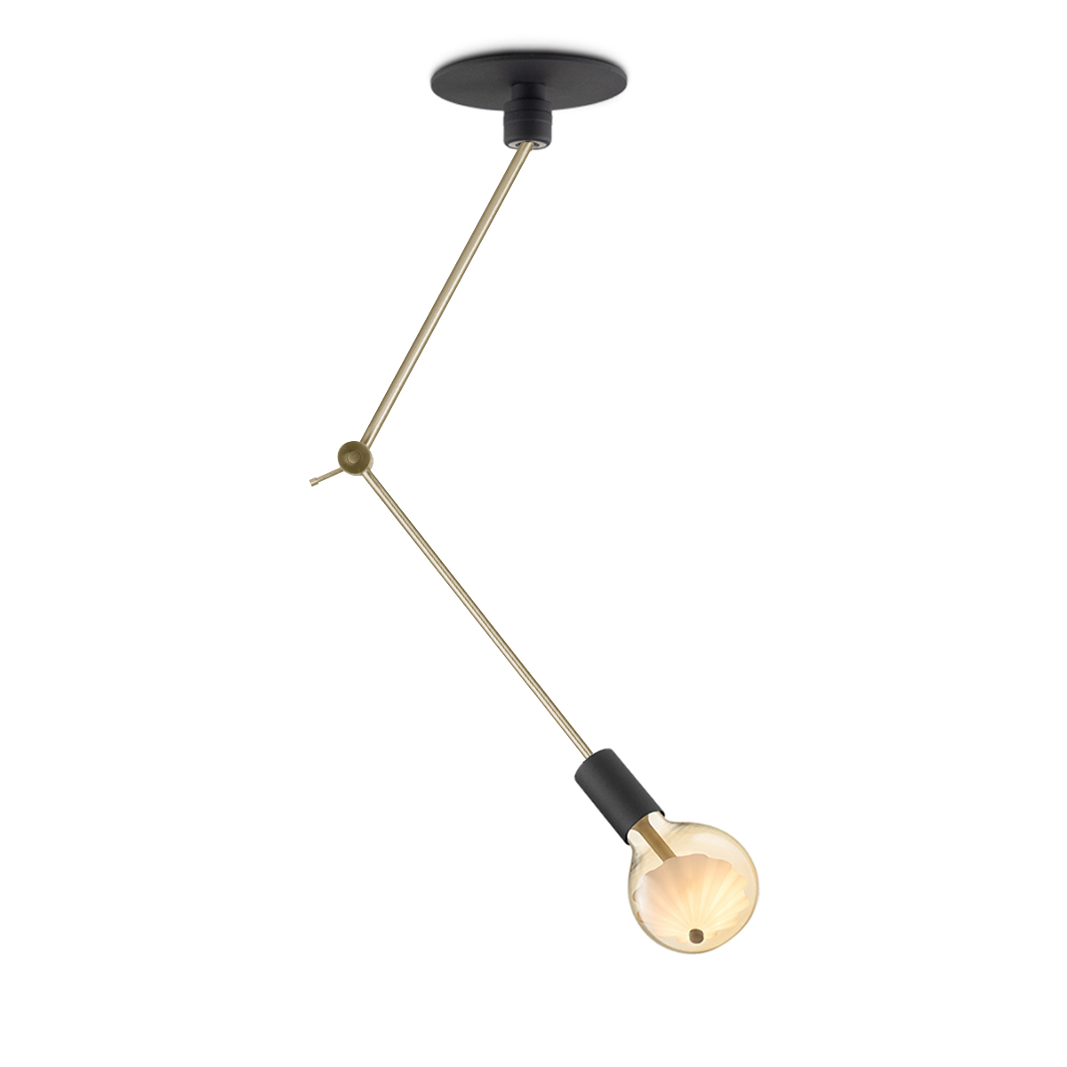 Tangla lighting - TLC7046-01BS - LED Ceiling lamp 1 Light - move me revolve - sand black + brass - revolve - E27