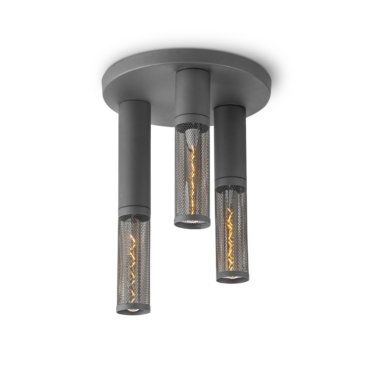 Tangla lighting - TLC5011-03SB - LED Ceiling lamp 3 Lights - metal - sand black - mesh - E27