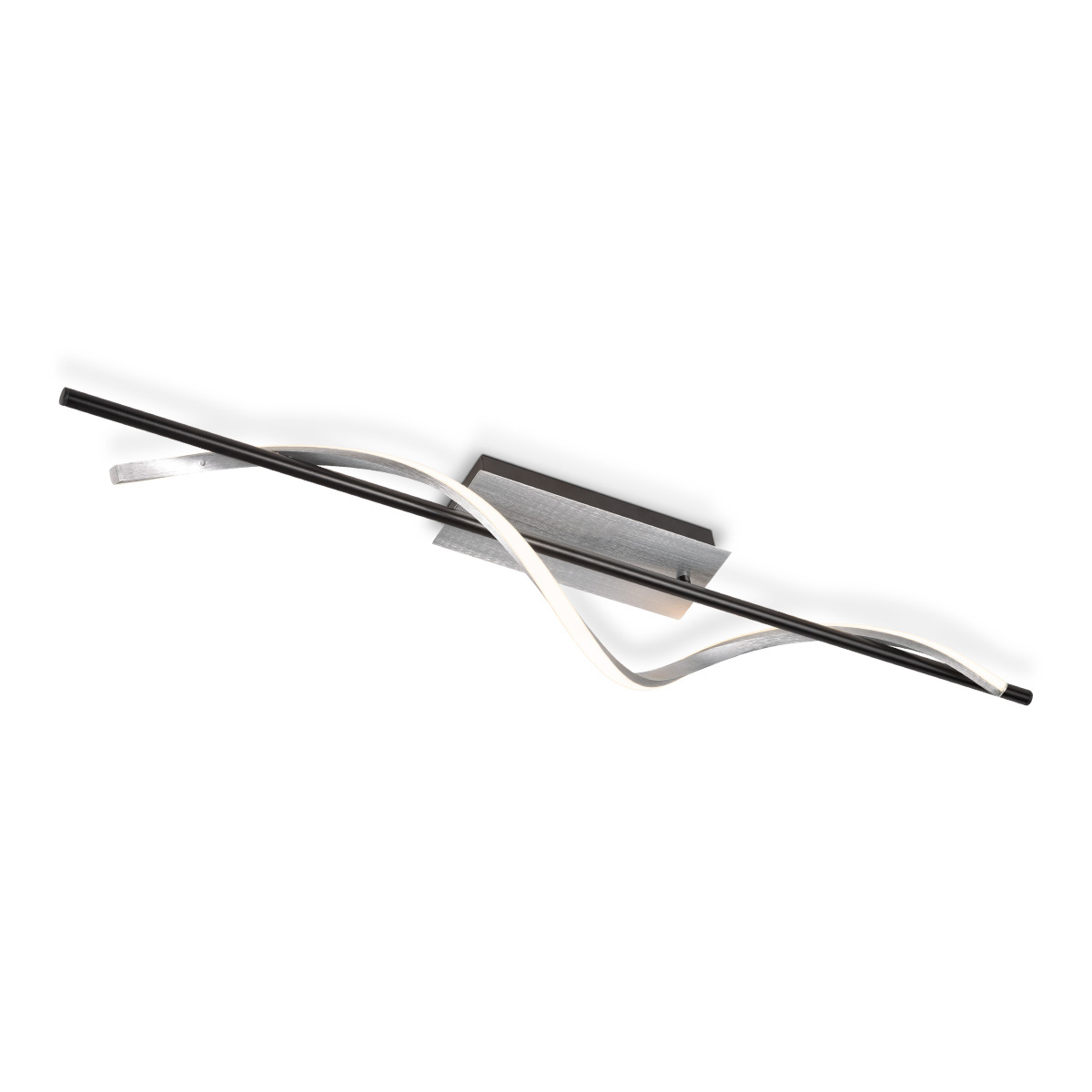 Tangla lighting - TLC7611-01BMB - LED Ceiling lamp - metal - sand black + mat satin - twist bar - large