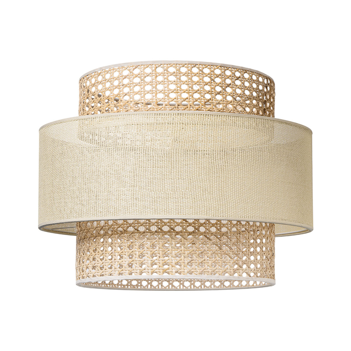 Tangla lighting - TLS7085-01L - Decorative Lampshade - natural rattan and linen in natural - large - E27