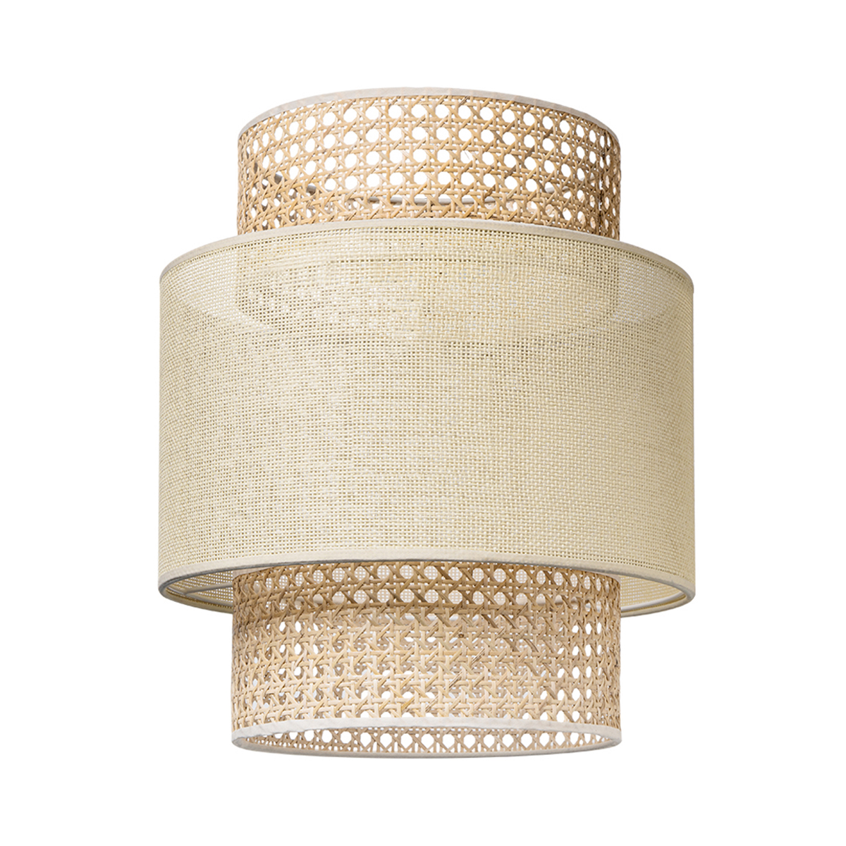 Tangla lighting - TLS7085-01S - Decorative Lampshade - natural rattan and linen in natural - medium - E27