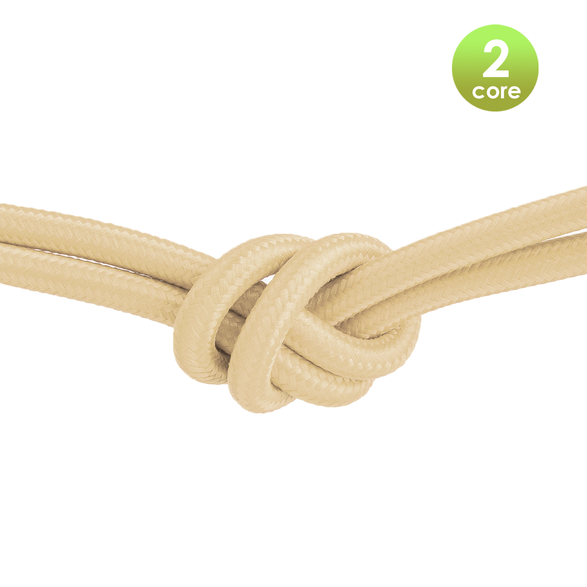 Tangla lighting - TLCB01001KH - Fabric cable 2 core - in antique white khaki