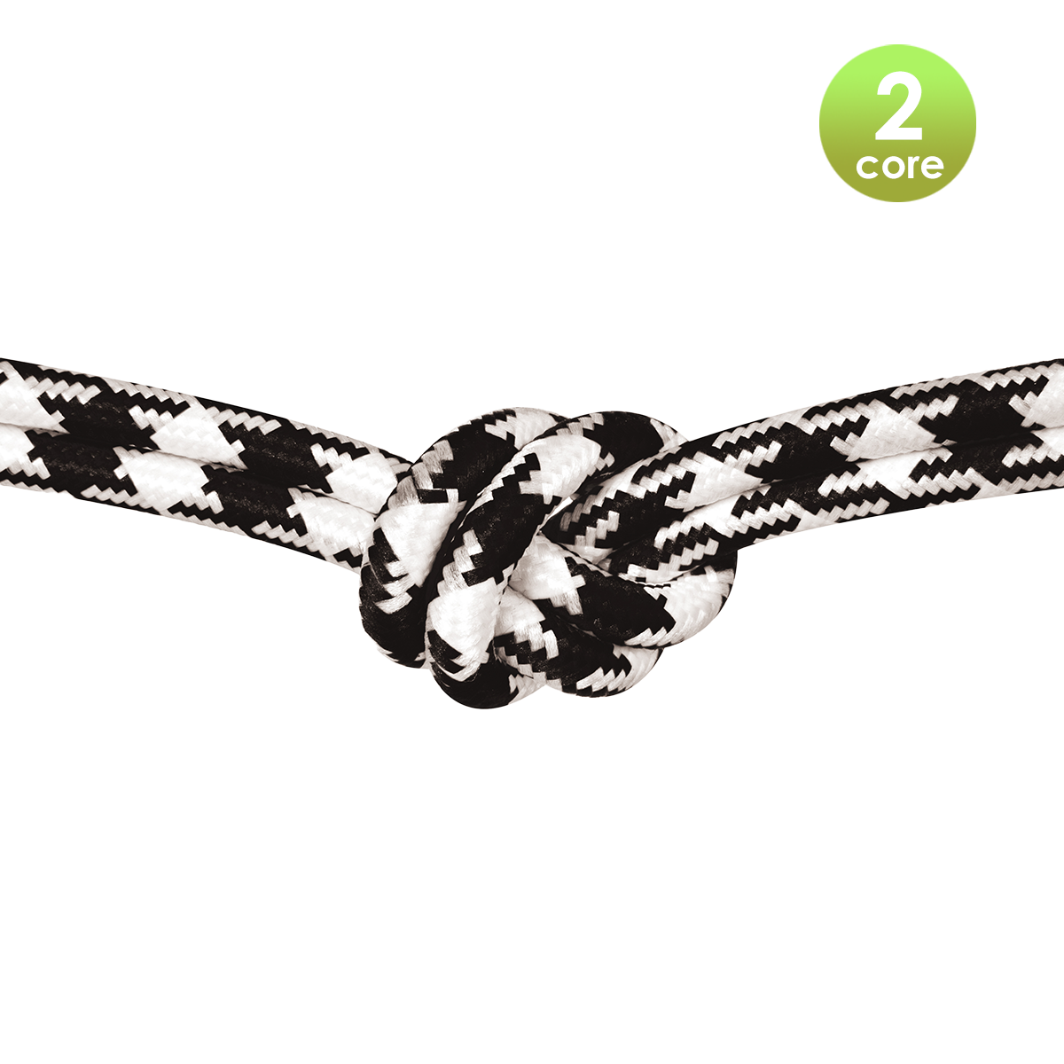 Tangla lighting - TLCB03002F - Fabric cable 2 core - in black and white - star