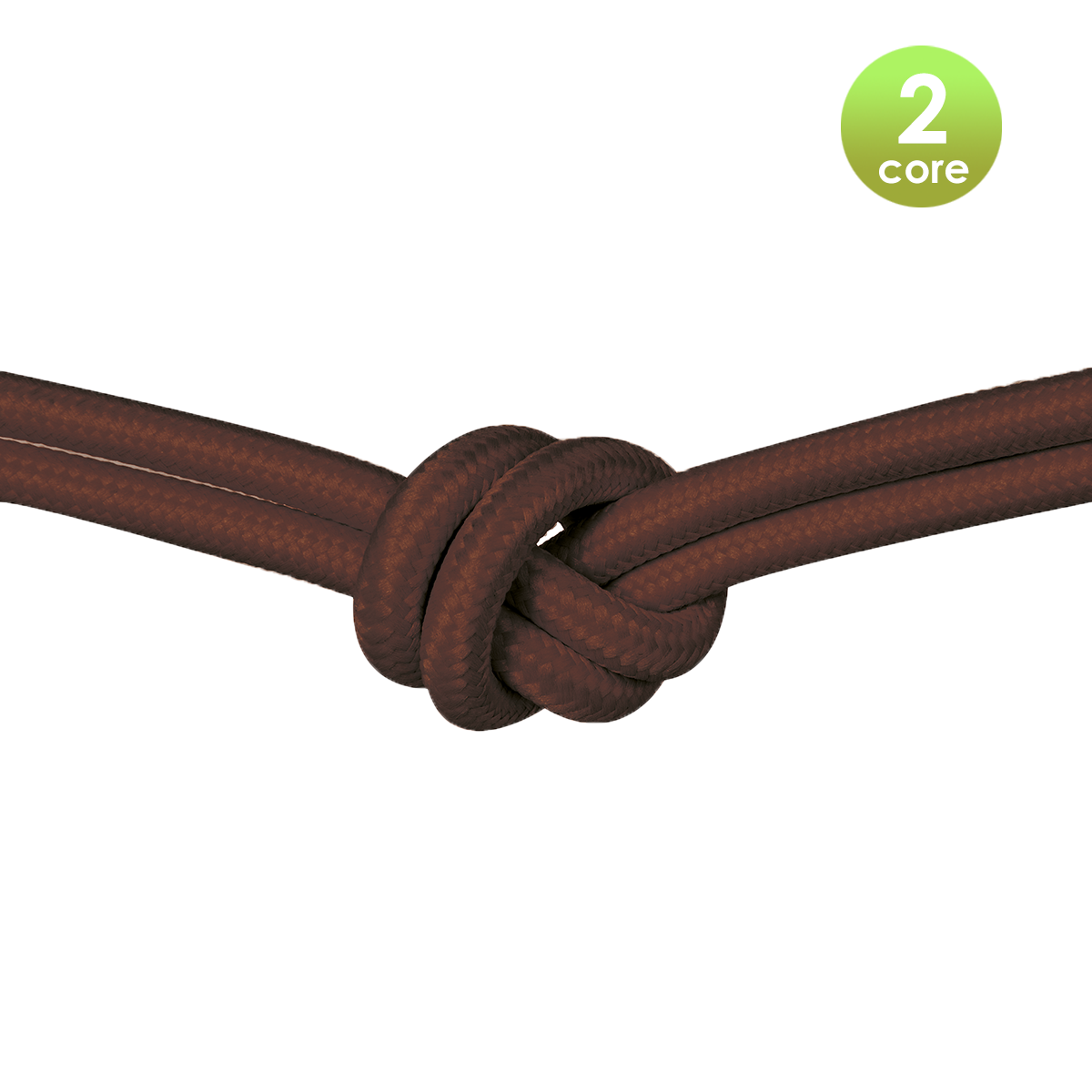 Tangla lighting - TLCB01012KH - Fabric cable 2 core - in deep brown khaki