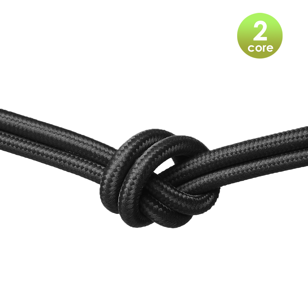 Tangla lighting - TLCB01009BW - Fabric cable 2 core - in glossy black