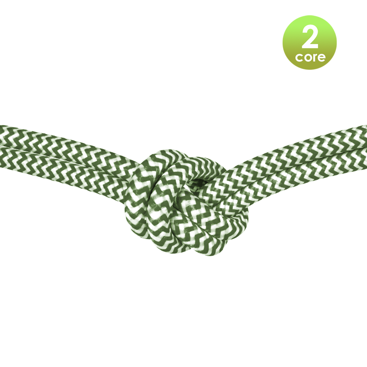 Tangla lighting - TLCB03016A - Fabric cable 2 core - in green and white - medium