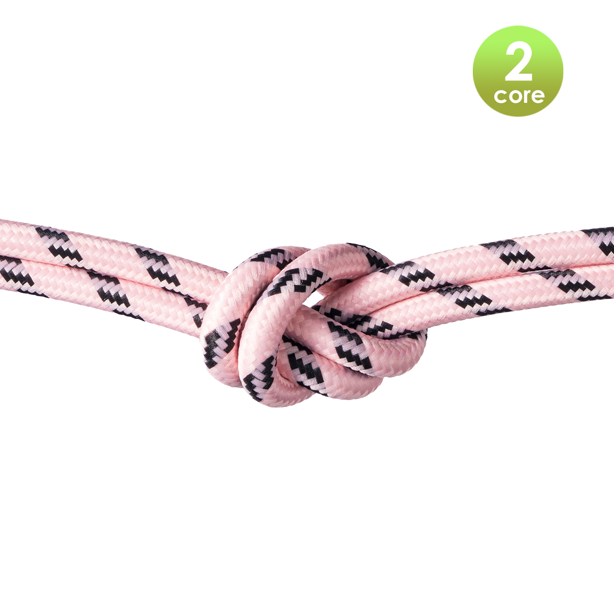 Tangla lighting - TLCB03002C - Fabric cable 2 core - in pink and black dot