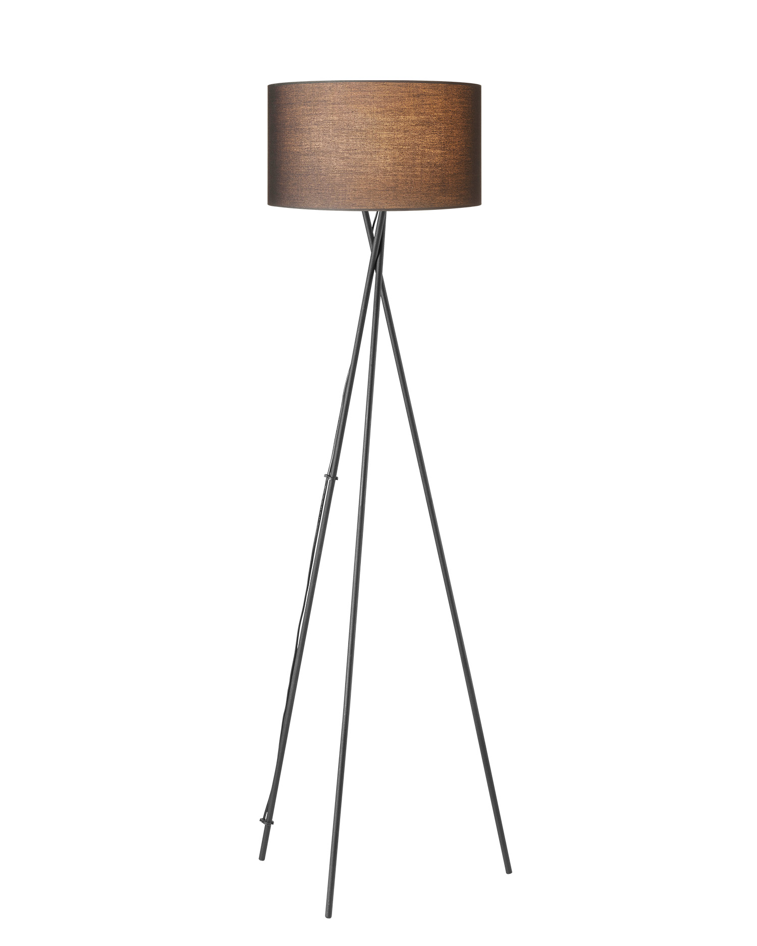 Tangla lighting - TLF7399-01BK - LED Floor lamp 1 Light - metal + TC fabric - black - cross tripod - E27
