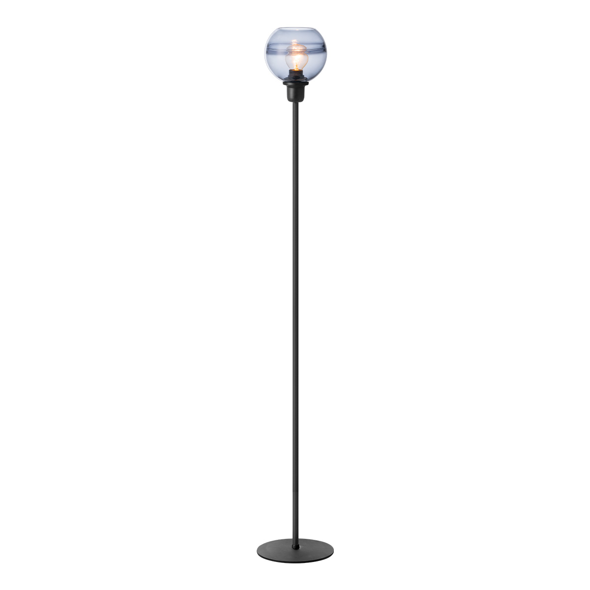 Tangla lighting - TLF7383-01SB - LED Floor lamp 1 Light - metal + glass - sand black + smoke - sky - E27