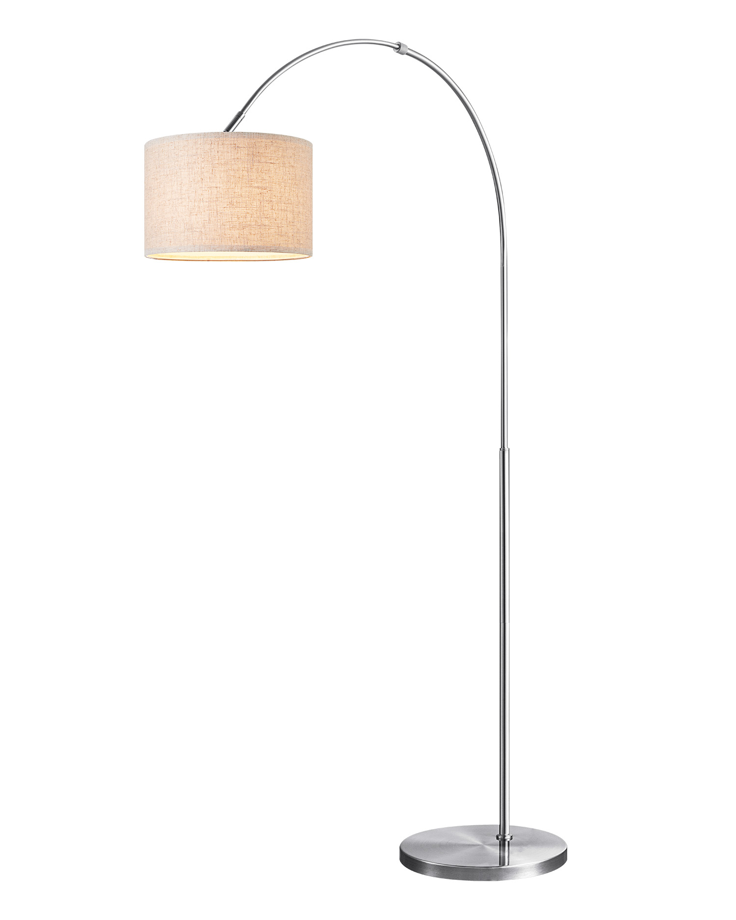 Tangla lighting - TLF7396-01NT - LED Floor lamp 1 Light - metal + linen - mat satin - fischer - metal tripod - E27