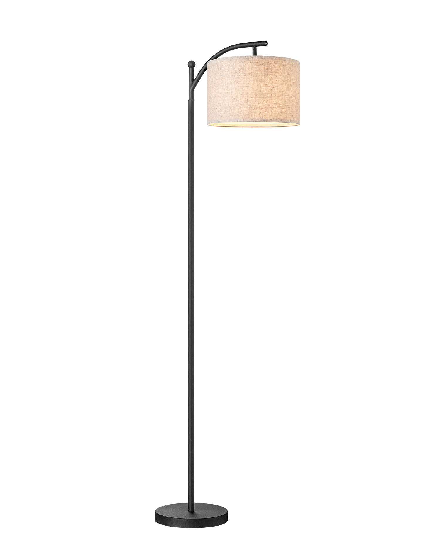 Tangla lighting - TLF7401-01SB - LED Floor lamp 1 Light - metal + linen - sand black - sieben - E27