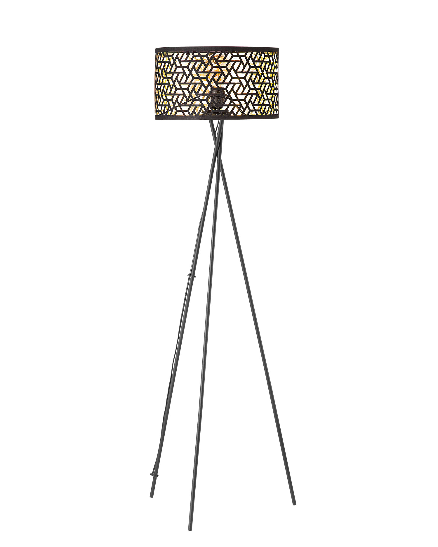 Tangla lighting - TLF7399-01BB - LED Floor lamp 1 Light - metal + pvc - black - cross tripod - E27