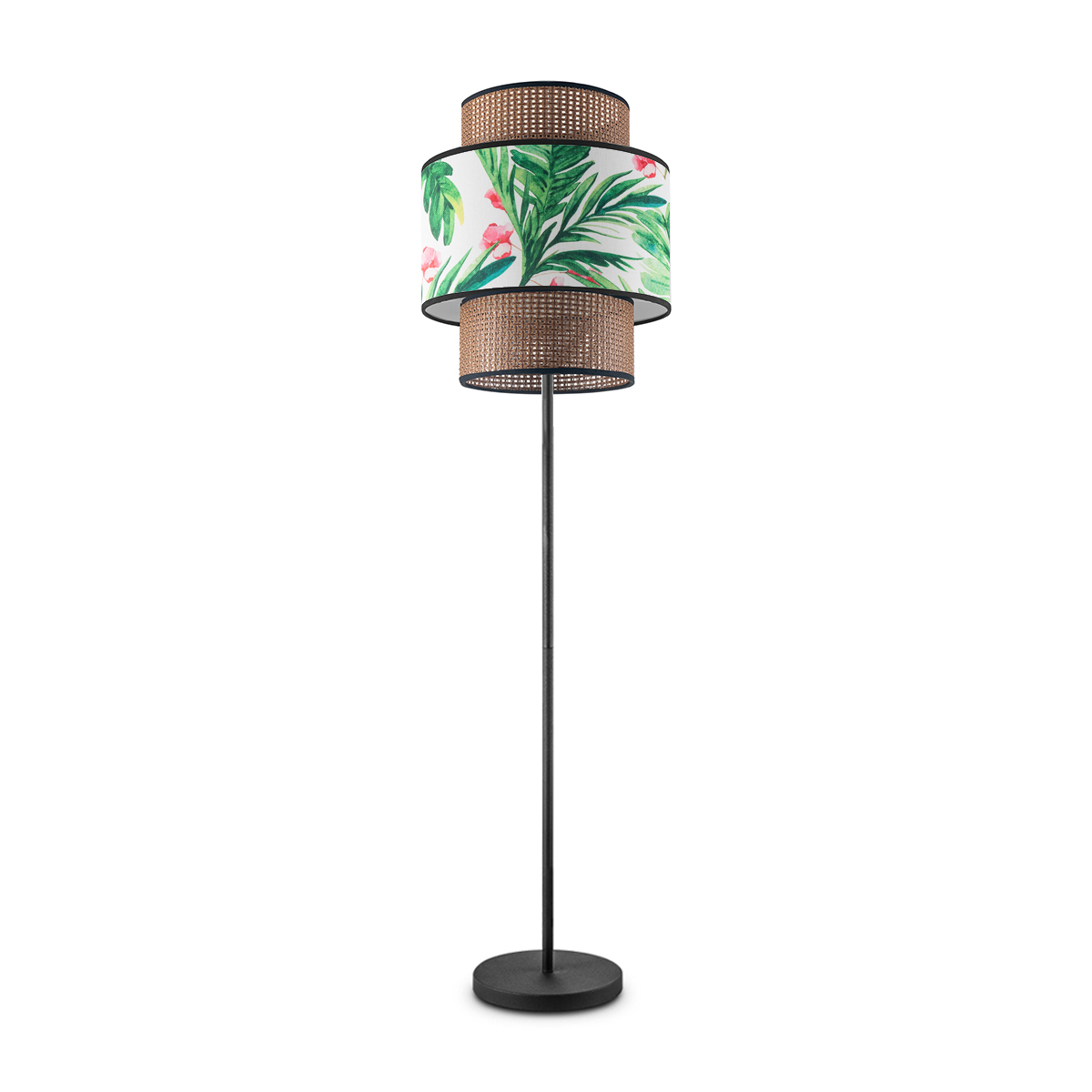 Tangla lighting - TLF7014-30B - LED Floor lamp 1 Light - metal + rattan + TC fabric - spring - dark grass - E27