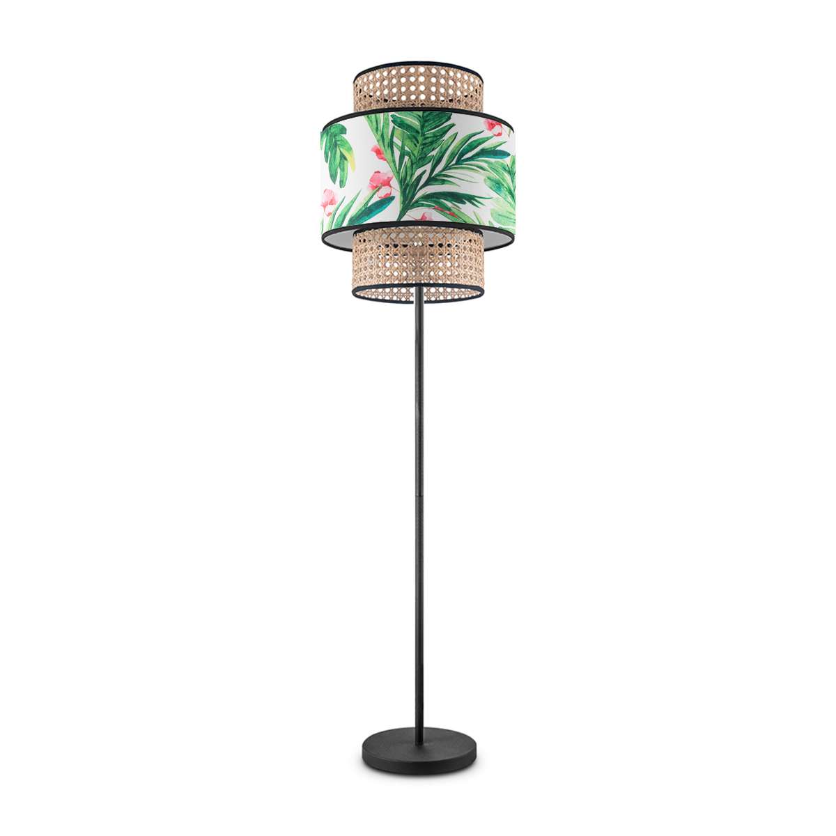 Tangla lighting - TLF7013-30B - LED Floor lamp 1 Light - metal + rattan + TC fabric - spring - grass - E27