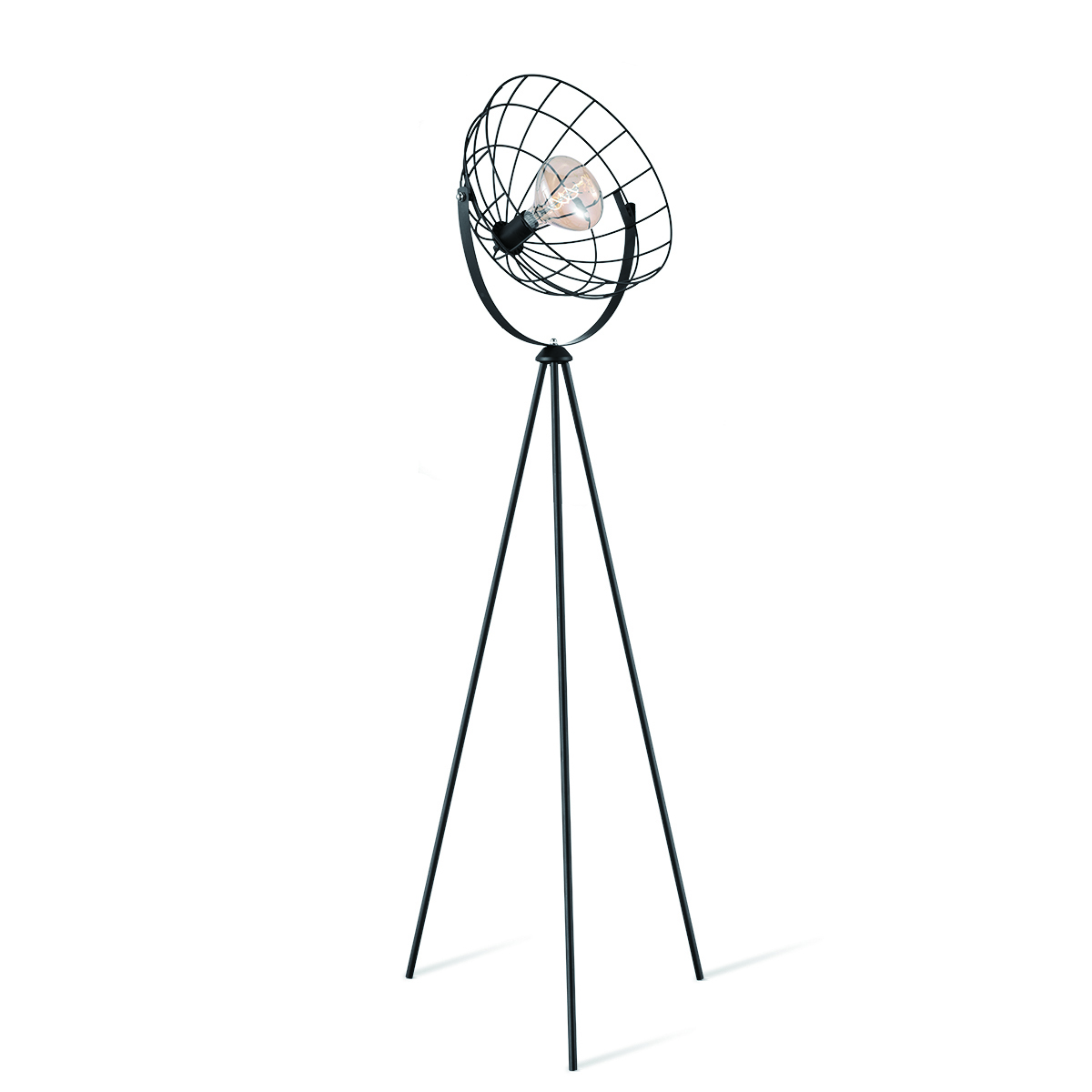Tangla lighting - TLF2015-01SB - LED Floor lamp 1 Light - metal - sand black - bowl tripod - E27