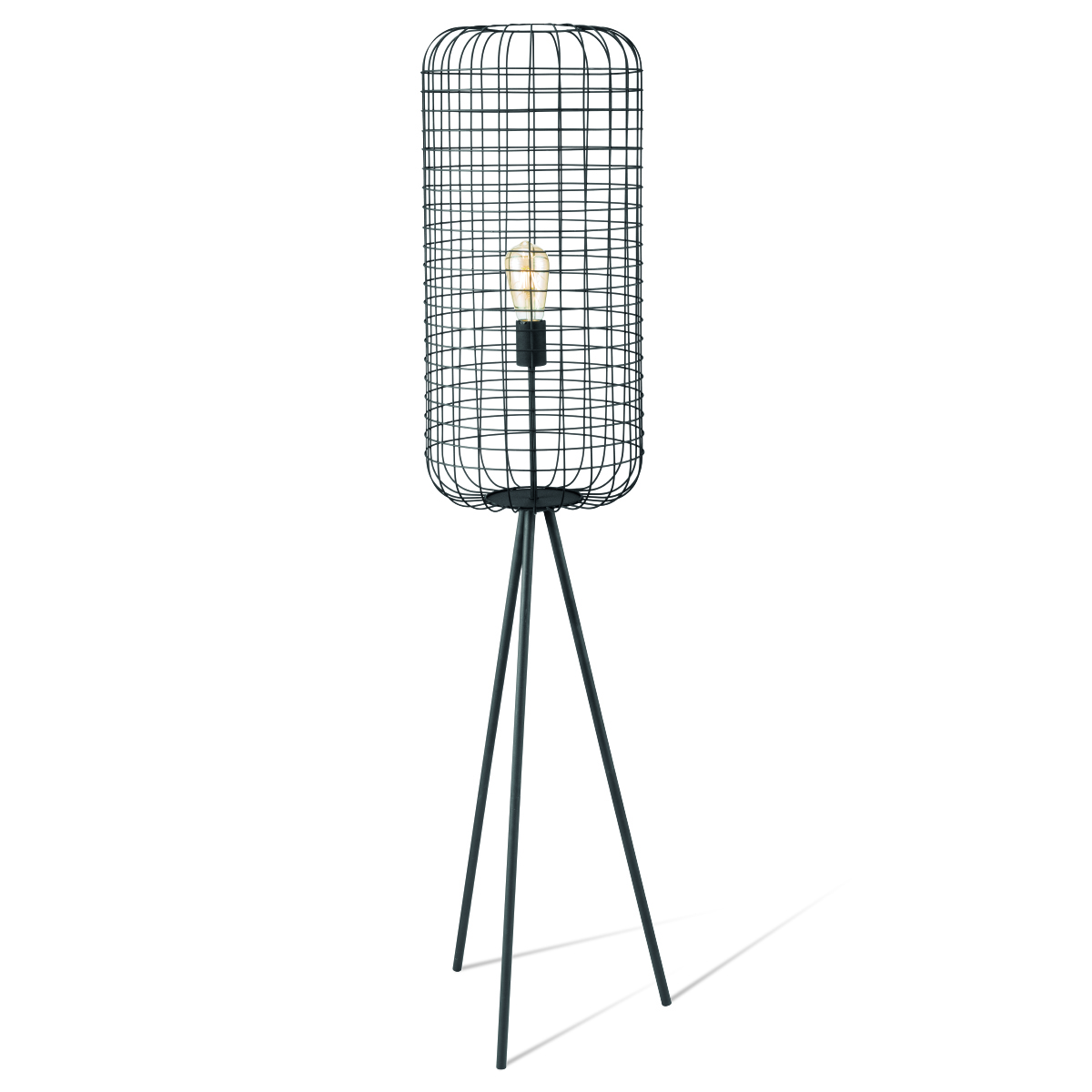 Tangla lighting - TLF2010-01SB - LED Floor lamp 1 Light - metal - sand black - melon tripod - E27