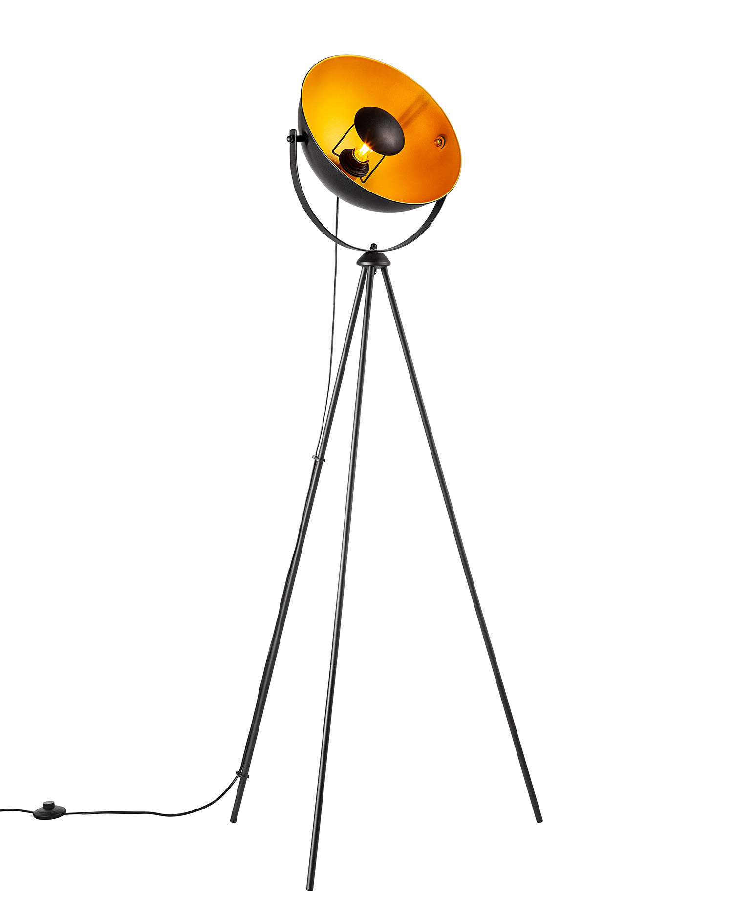 Tangla lighting - TLF7400-01SB - LED Floor lamp 1 Light - metal - sand black - curve - tripod - E27