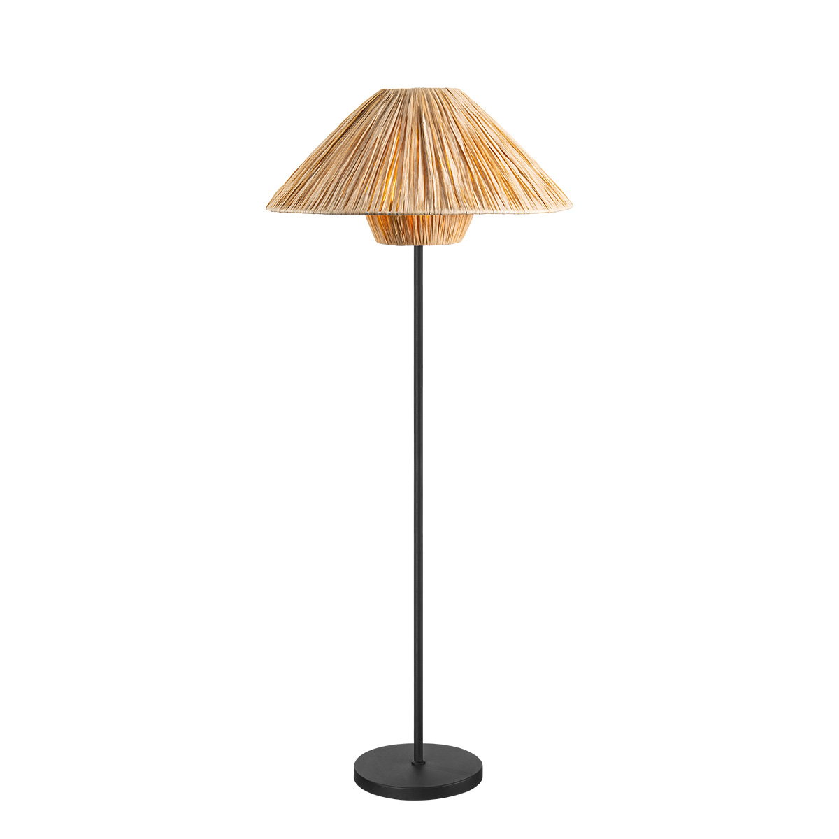 Tangla lighting - TLF7437-01NB - Floor lamp 1 Light - sea grass - sand black + natural - hat