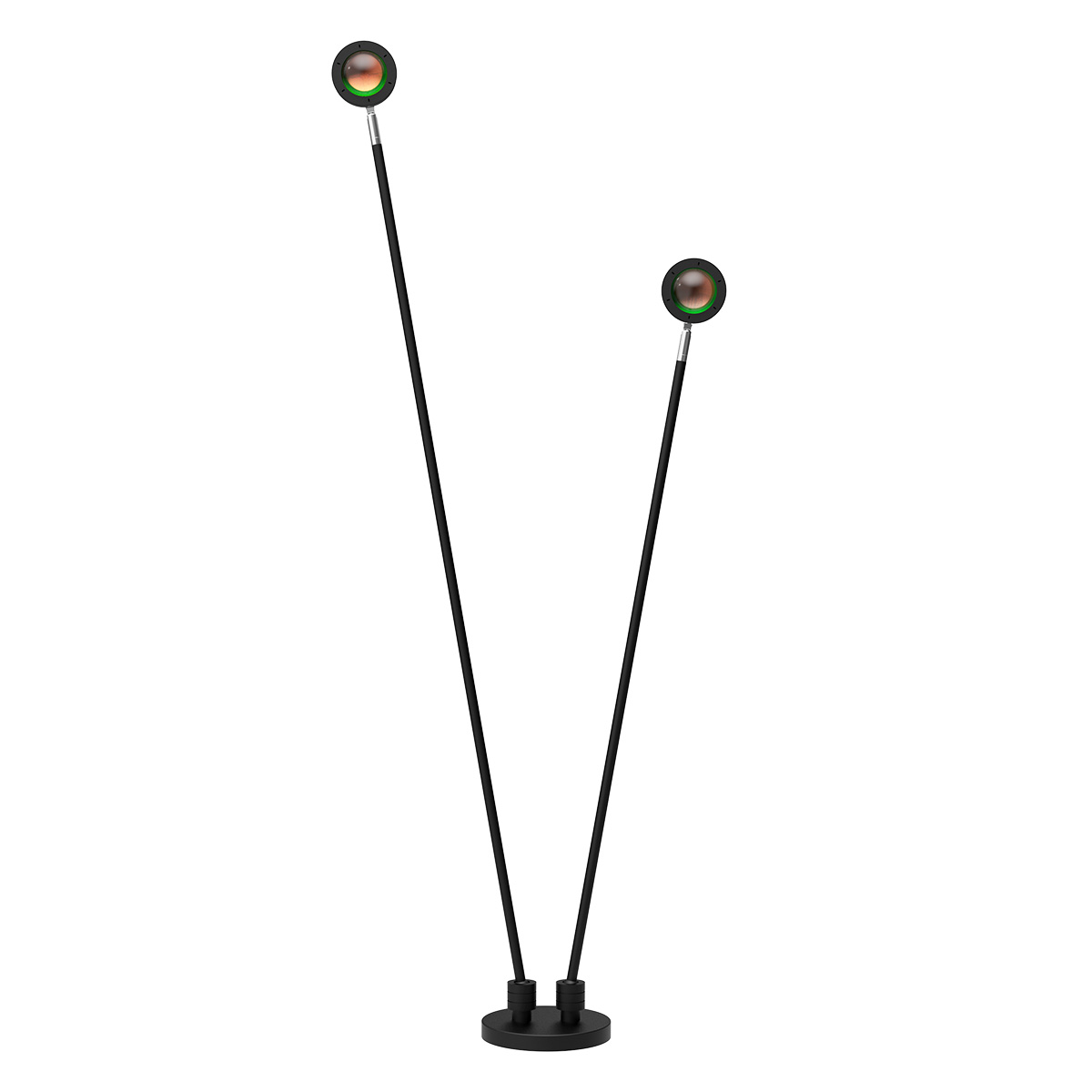 Tangla lighting - TLF7202-02D - LED Floor lamp 2 Lights - metal + glass - sand black - swing aura