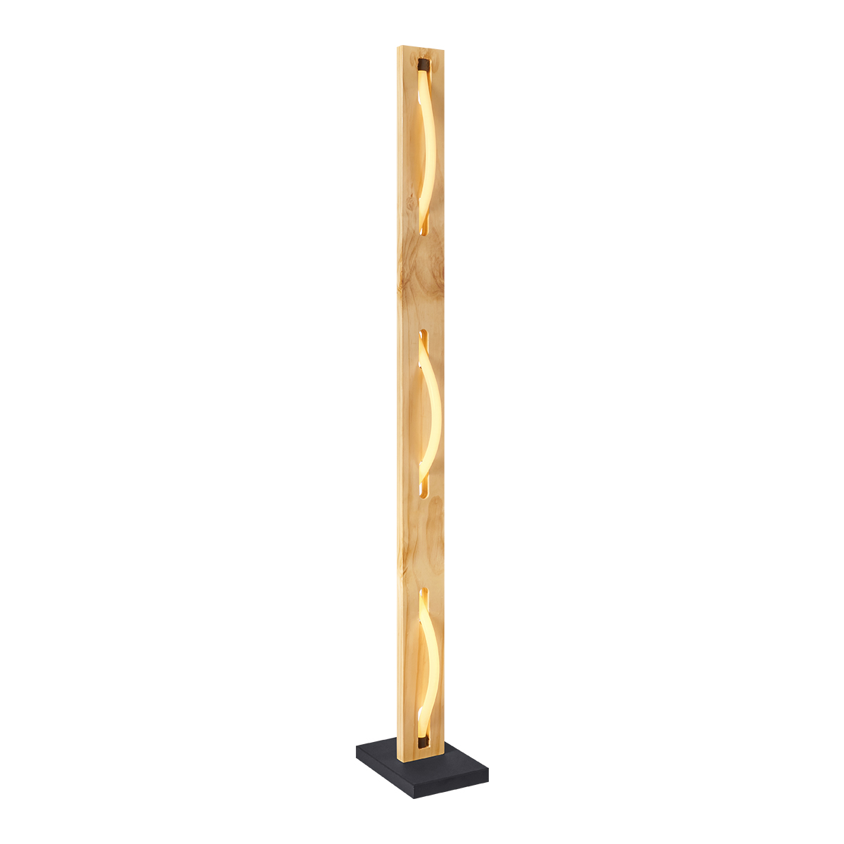 Tangla lighting - TLF7198-18NT - LED Floor lamp - metal + FSC wood + LED silicon tube - sand black + natural - twist