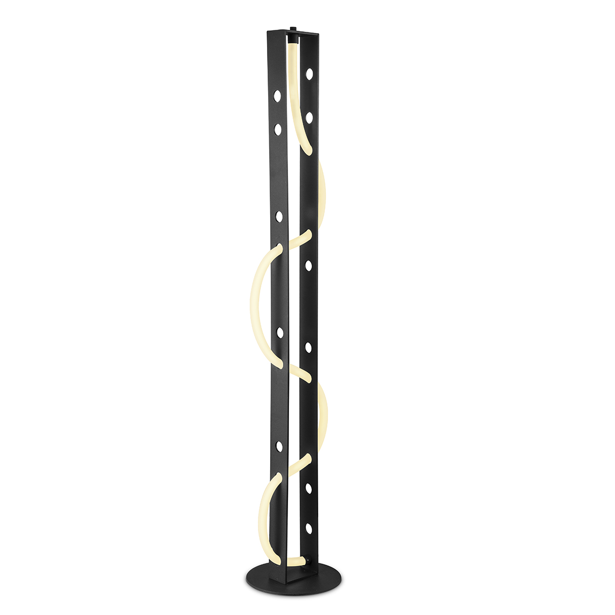 Tangla lighting - TLF7063-22SB - LED Floor lamp - metal + LED silicon tube - sand black - twist flat