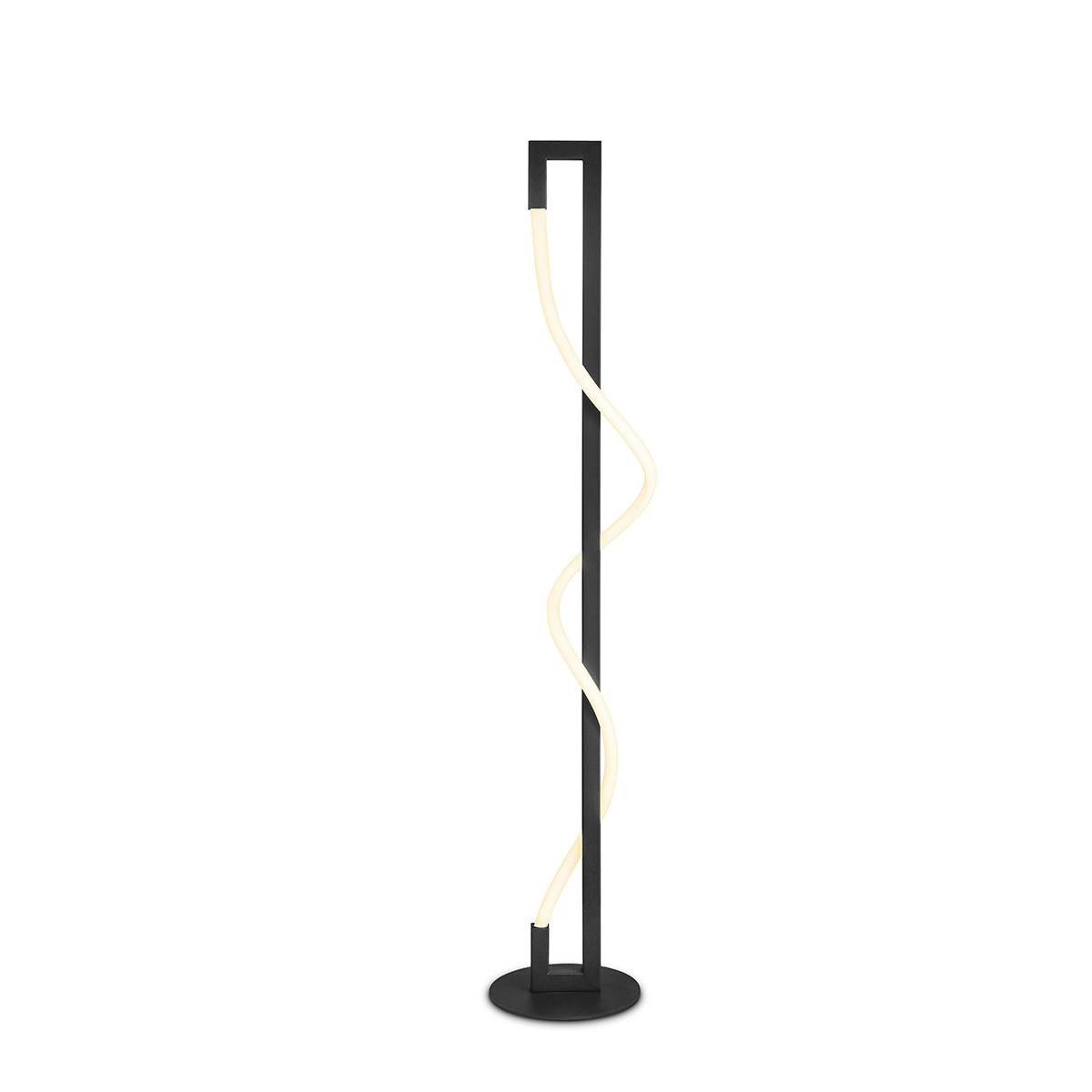 Tangla lighting - TLF7066-22SB - LED Floor lamp - metal + LED silicon tube - sand black - twist square