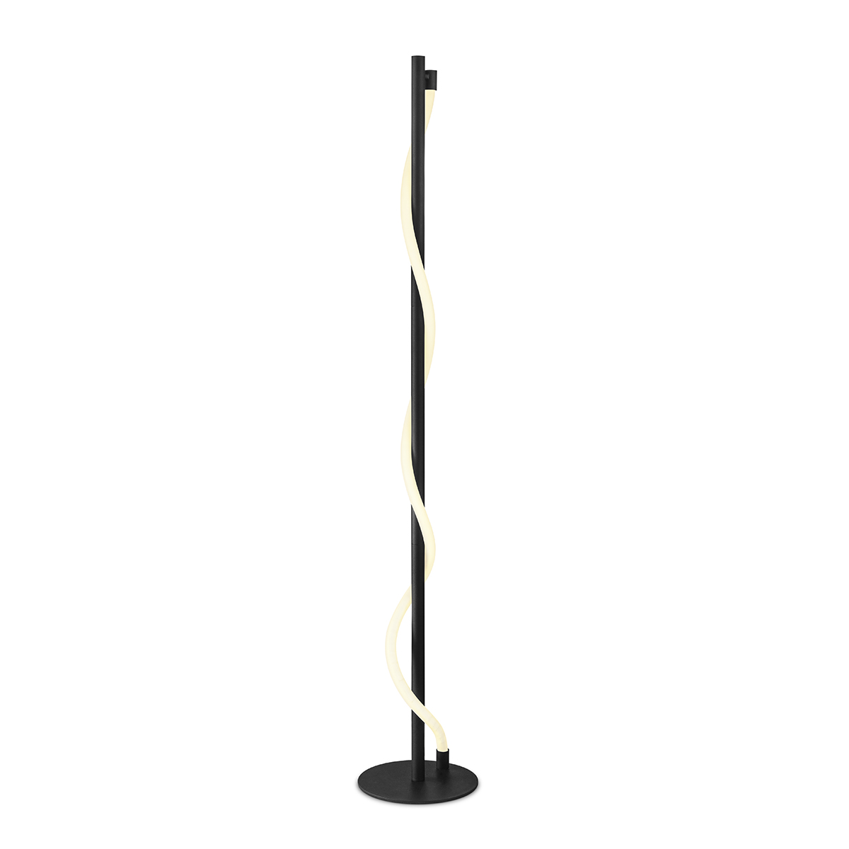 Tangla lighting - TLF7064-22SB - LED Floor lamp - metal + LED silicon tube - sand black - twist bar
