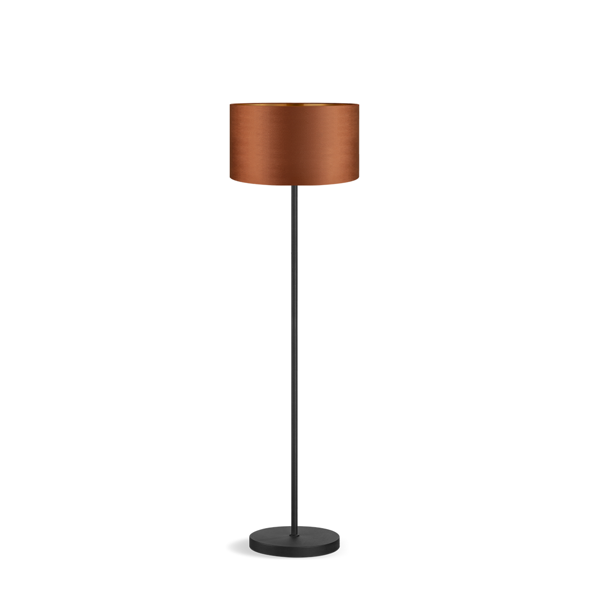 Tangla lighting - TLF7626-01LBN - LED Floor lamp 1 Light - metal + velvet lampshade - brown - bar - E27