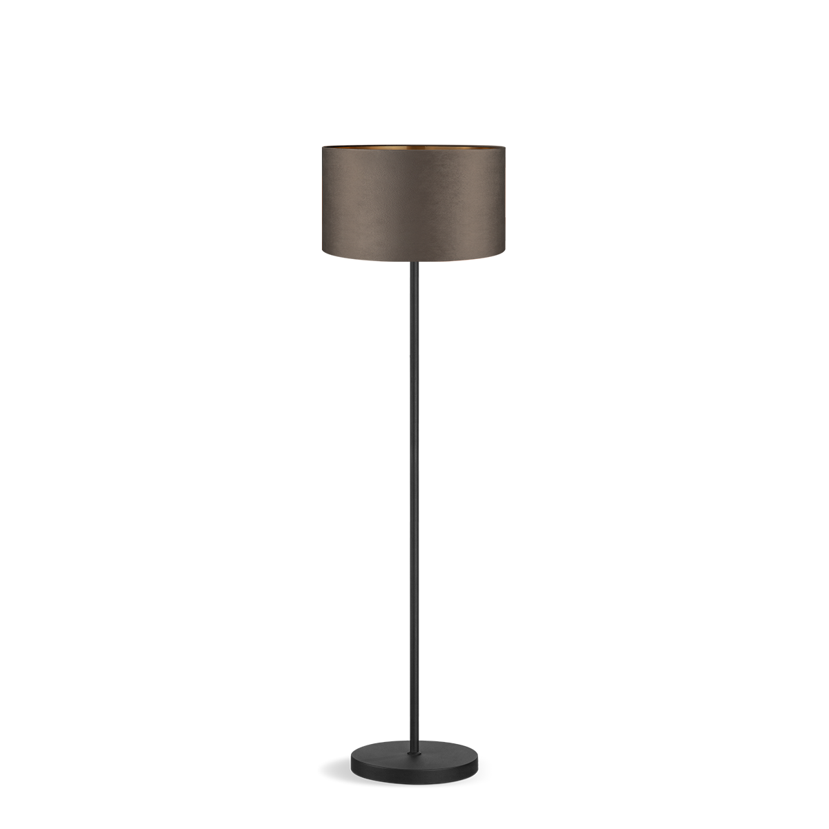 Tangla lighting - TLF7626-01LDG - LED Floor lamp 1 Light - metal + velvet lampshade - dark grey - bar - E27
