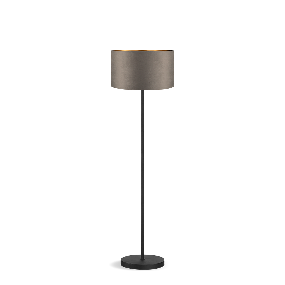 Tangla lighting - TLF7626-01LGY - LED Floor lamp 1 Light - metal + velvet lampshade - grey - bar - E27