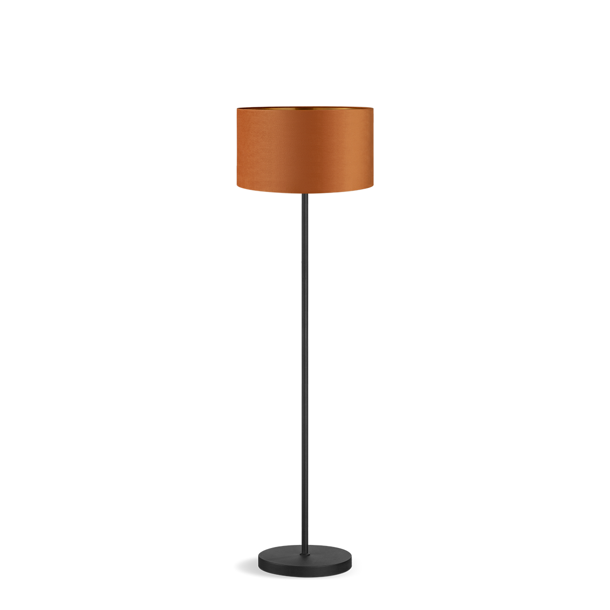 Tangla lighting - TLF7626-01LOG - LED Floor lamp 1 Light - metal + velvet lampshade - orange - bar - E27