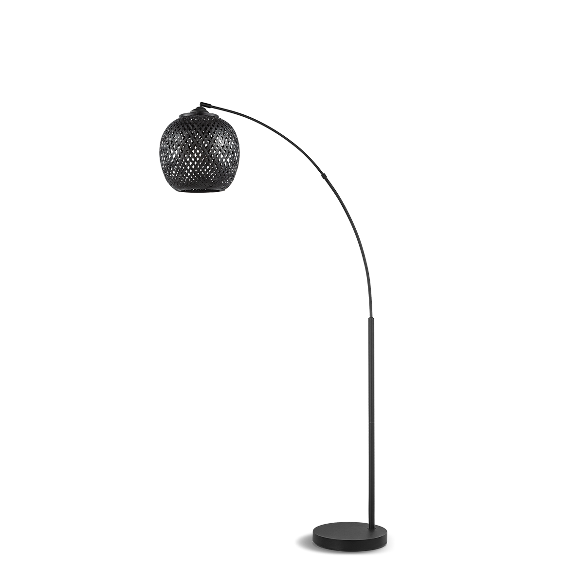 Tangla lighting - TLF7574-01GBK - LED Floor lamp 1 Light - metal and bamboo - black - fischer - E27