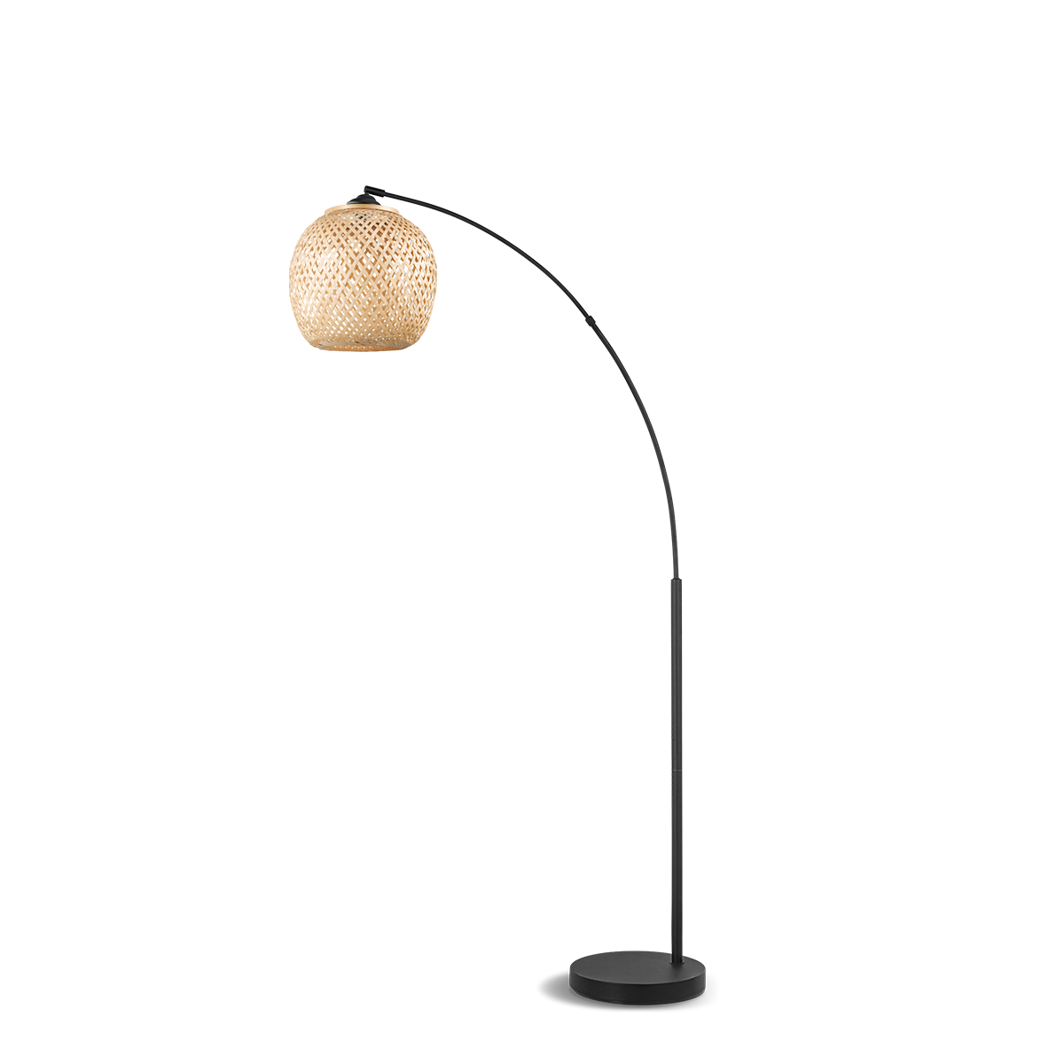 Tangla lighting - TLF7574-01GNT - LED Floor lamp 1 Light - metal and bamboo - natural and black - fischer - E27