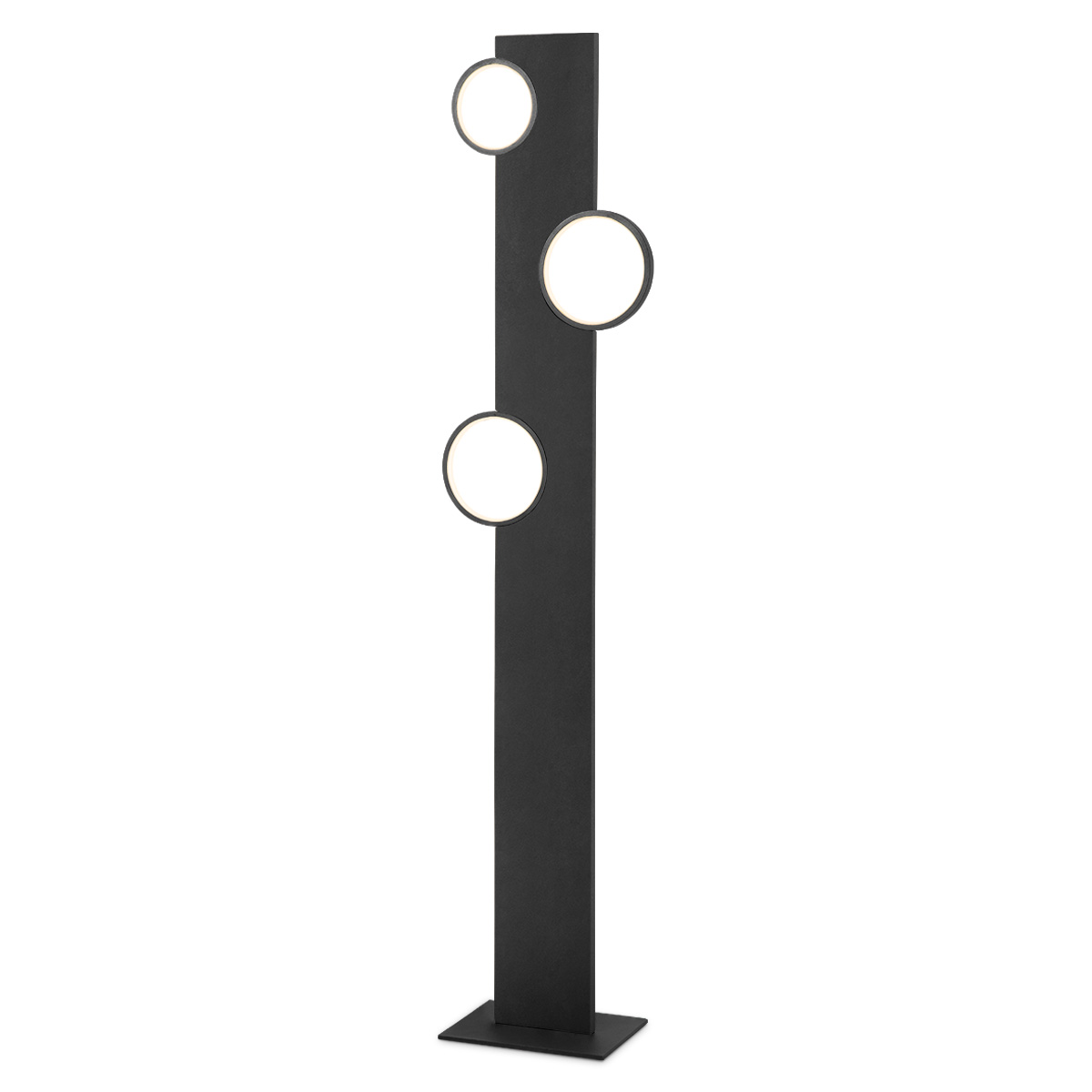 Tangla lighting - TLF7610-03BK - LED Floor lamp metal in black - black halo