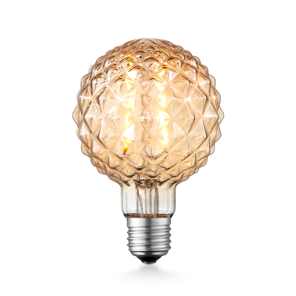 Tangla lighting - TLB-8072-02AM - LED Light Bulb Deco filament - G95 2W amber - non dimmable - grenade - E27