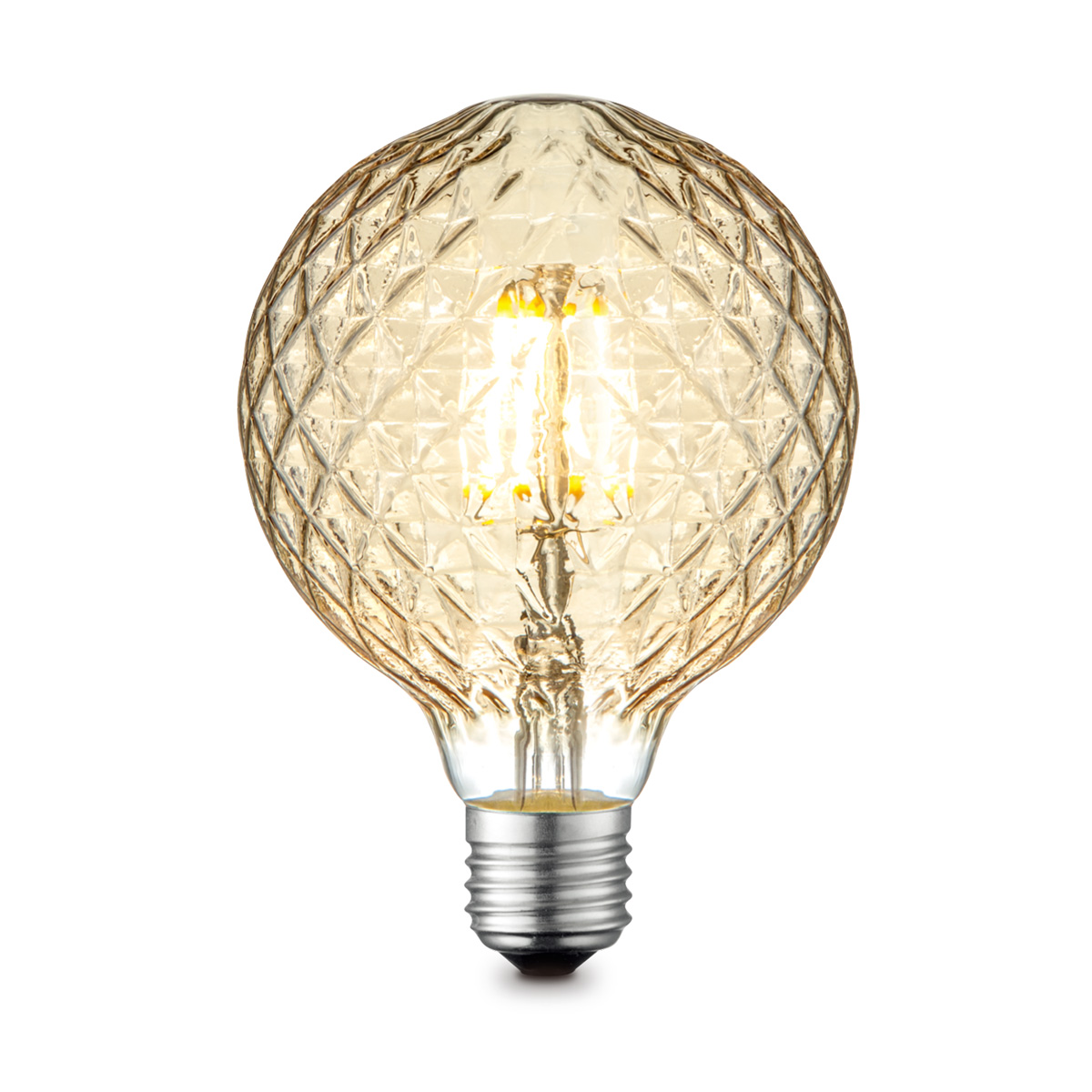 Tangla lighting - TLB-8071-04AM - LED Light Bulb Double Spiral Deco filament - G95 4W amber - dimmable - pineapple - E27
