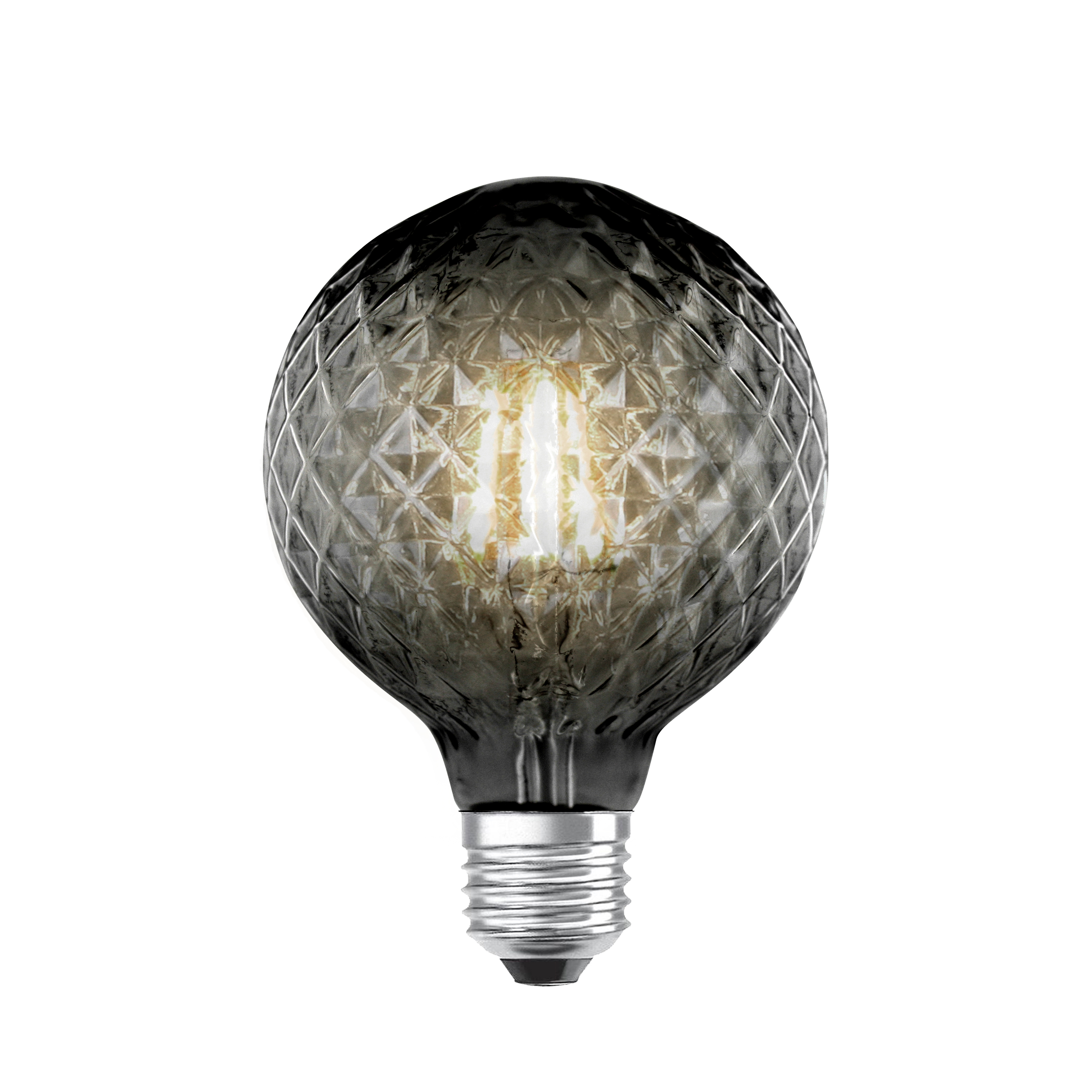 Tangla lighting - TLB-8071-04TM - LED Light Bulb Double Spiral Deco filament - G95 4W titanium - dimmable - pineapple - E27