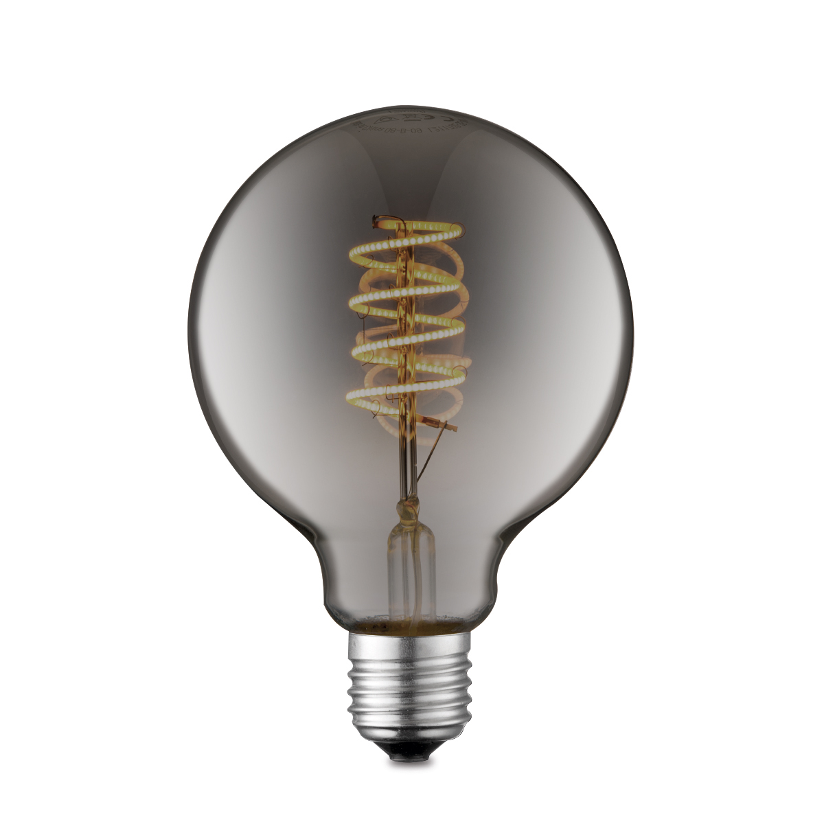 Tangla lighting - TLB-8009-04TM - LED Light Bulb Double Spiral filament - G125 4W titanium - dimmable - E27