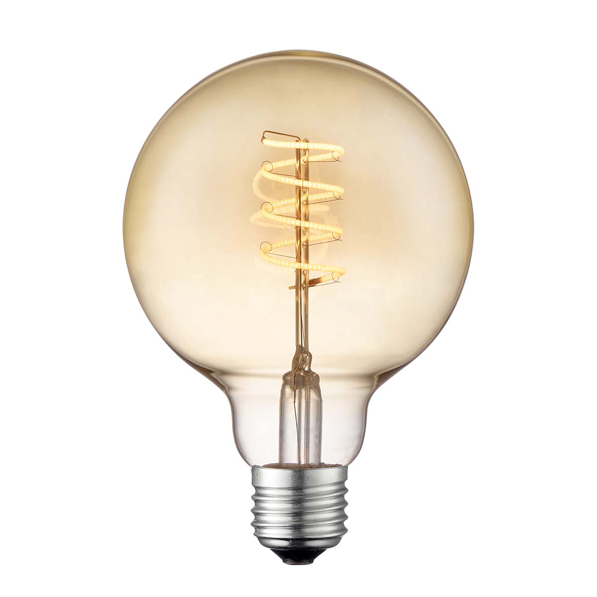 Tangla lighting - TLB-8008-04AM - LED Light Bulb Double Spiral filament - G95 4W amber - dimmable - E27