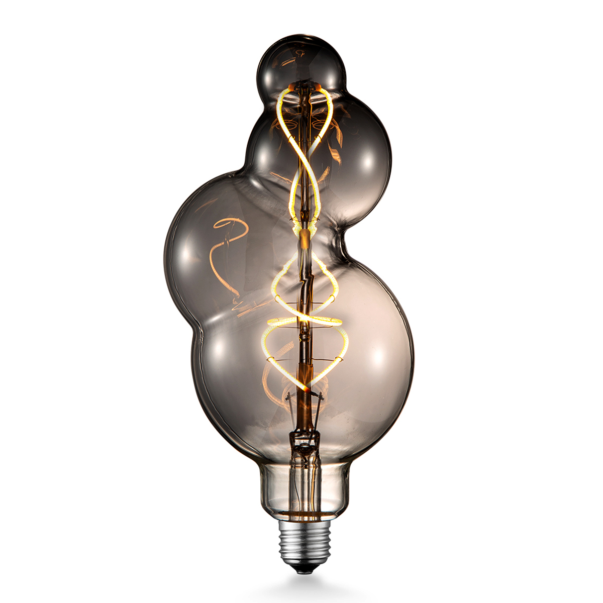 Tangla lighting - TLB-8051-06TM - LED Light Bulb Double Spiral filament - special 4W titanium - medium - Fibonacci - dimmable - E27