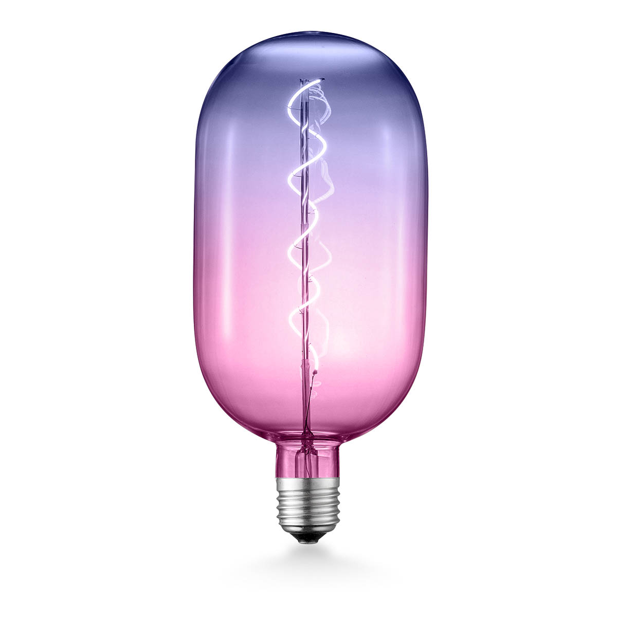Tangla lighting - TLB-9001-04C - LED Light Bulb Single Spiral filament - 4W gradient color bulb - medium - blue - dimmable - E27