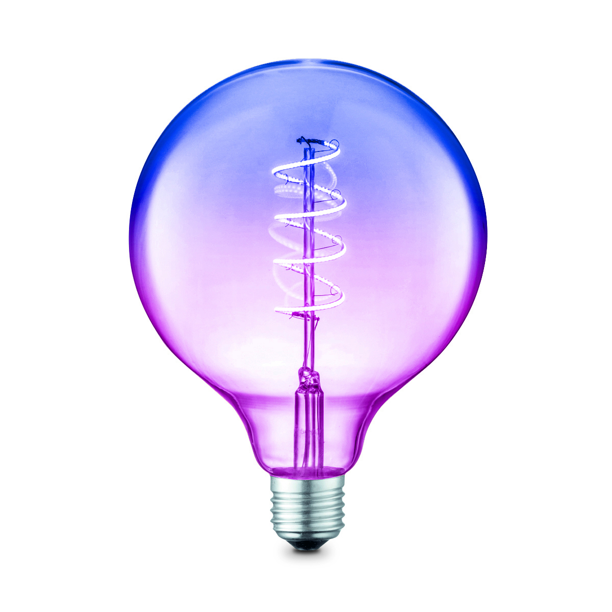 Tangla lighting - TLB-9006-04C - LED Light Bulb Single Spiral filament - G125 4W gradient color bulb - blue - non dimmable - E27