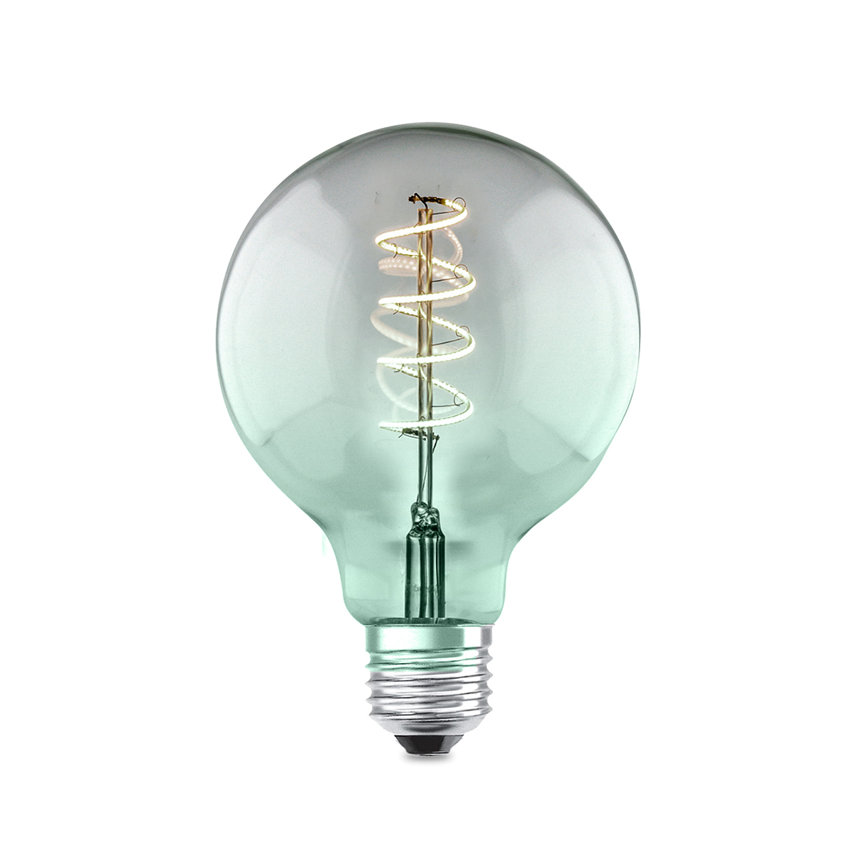 Tangla lighting - TLB-9005-04A - LED Light Bulb Single Spiral filament - G95 4W gradient color bulb - green - non dimmable - E27